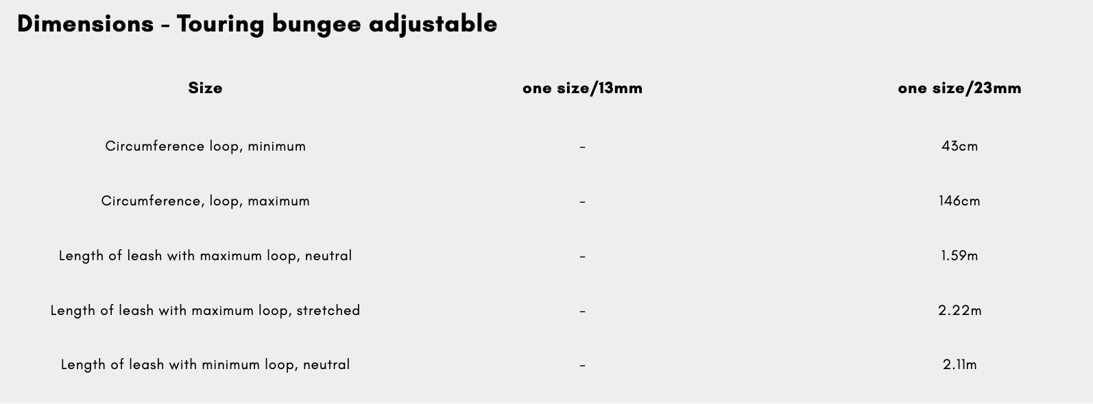 Touring bungee adjustable
