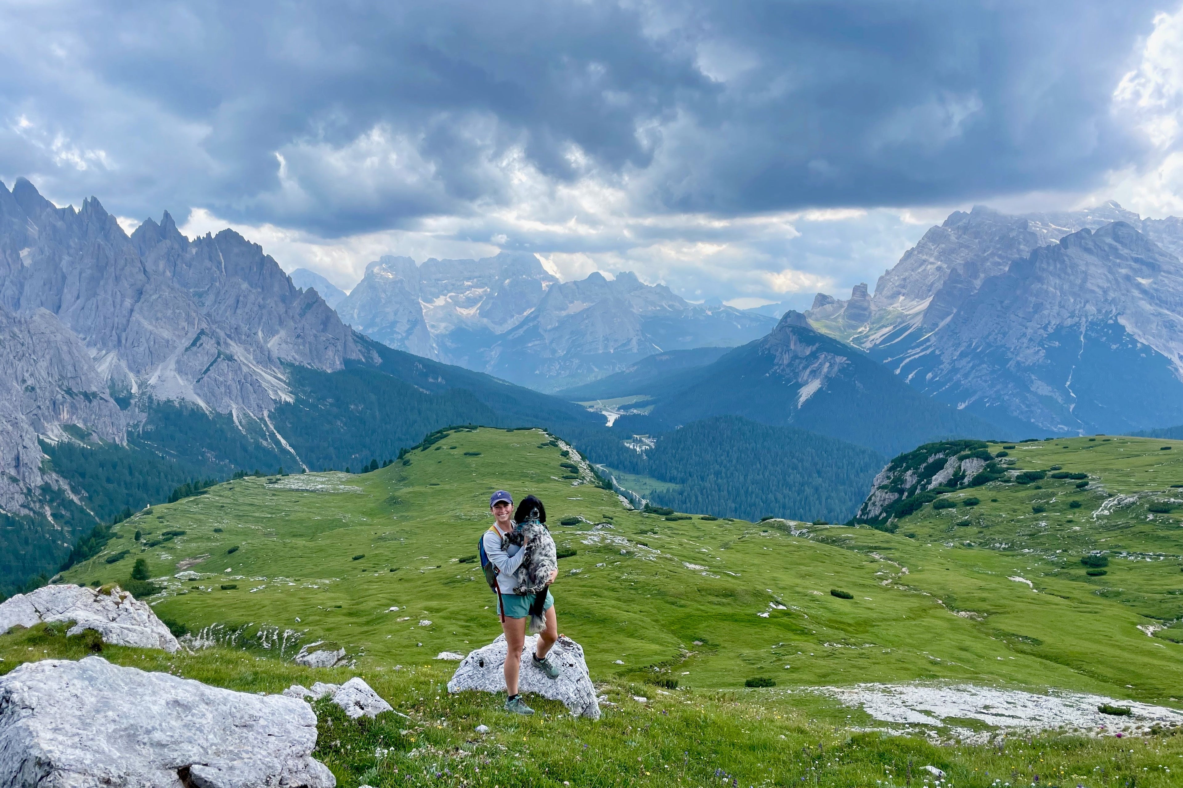 alpine hiking with dog